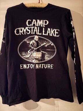 Camp Crystal Lake 'Enjoy Nature' Long Sleeve Tee - Black